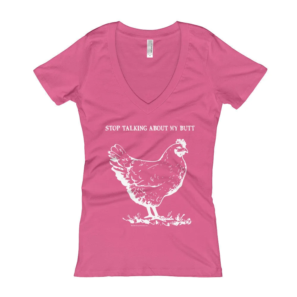 Guess What? Chicken Butt Fitted V-Neck T-Shirt