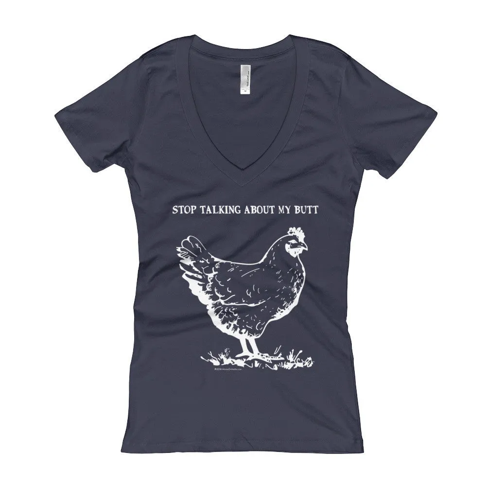 Guess What? Chicken Butt Fitted V-Neck T-Shirt