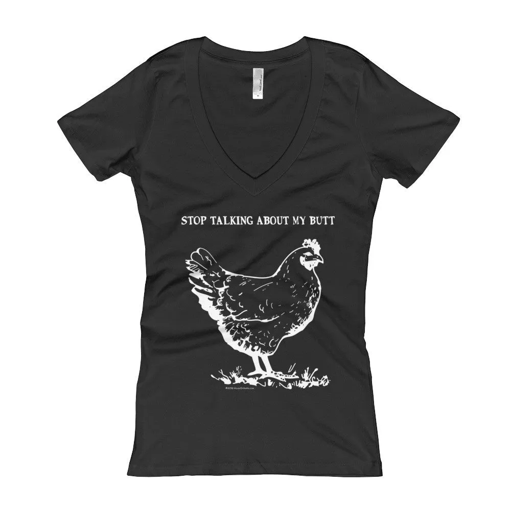 Guess What? Chicken Butt Fitted V-Neck T-Shirt