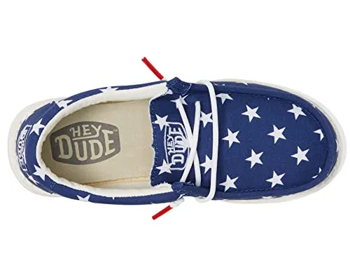 Hey Dude Wally Patriotic Slip-On Casual Shoes (Little Kid/Big Kid) American Flag 5 Big Kid M