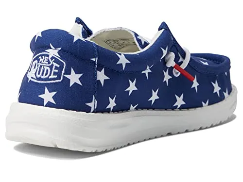 Hey Dude Wally Patriotic Slip-On Casual Shoes (Little Kid/Big Kid) American Flag 5 Big Kid M