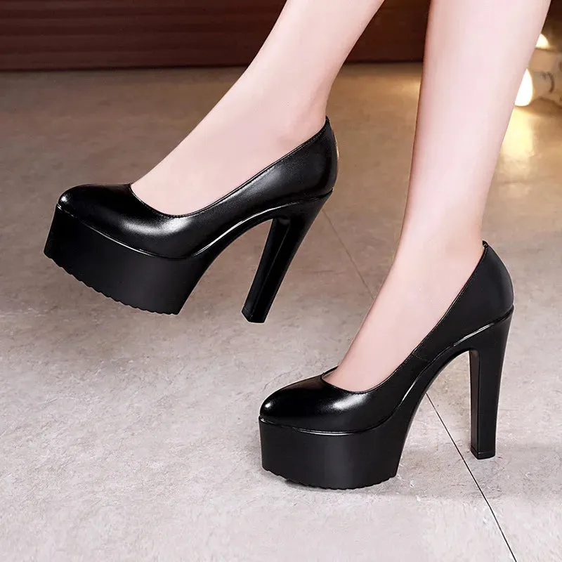 Hnzxzm Plus Size 32 43 Platform Catwalk Shoes Women Wedding Shoes Bride 2024 Shallow High Heels Platform Pumps Elegant Dress Court Shoe