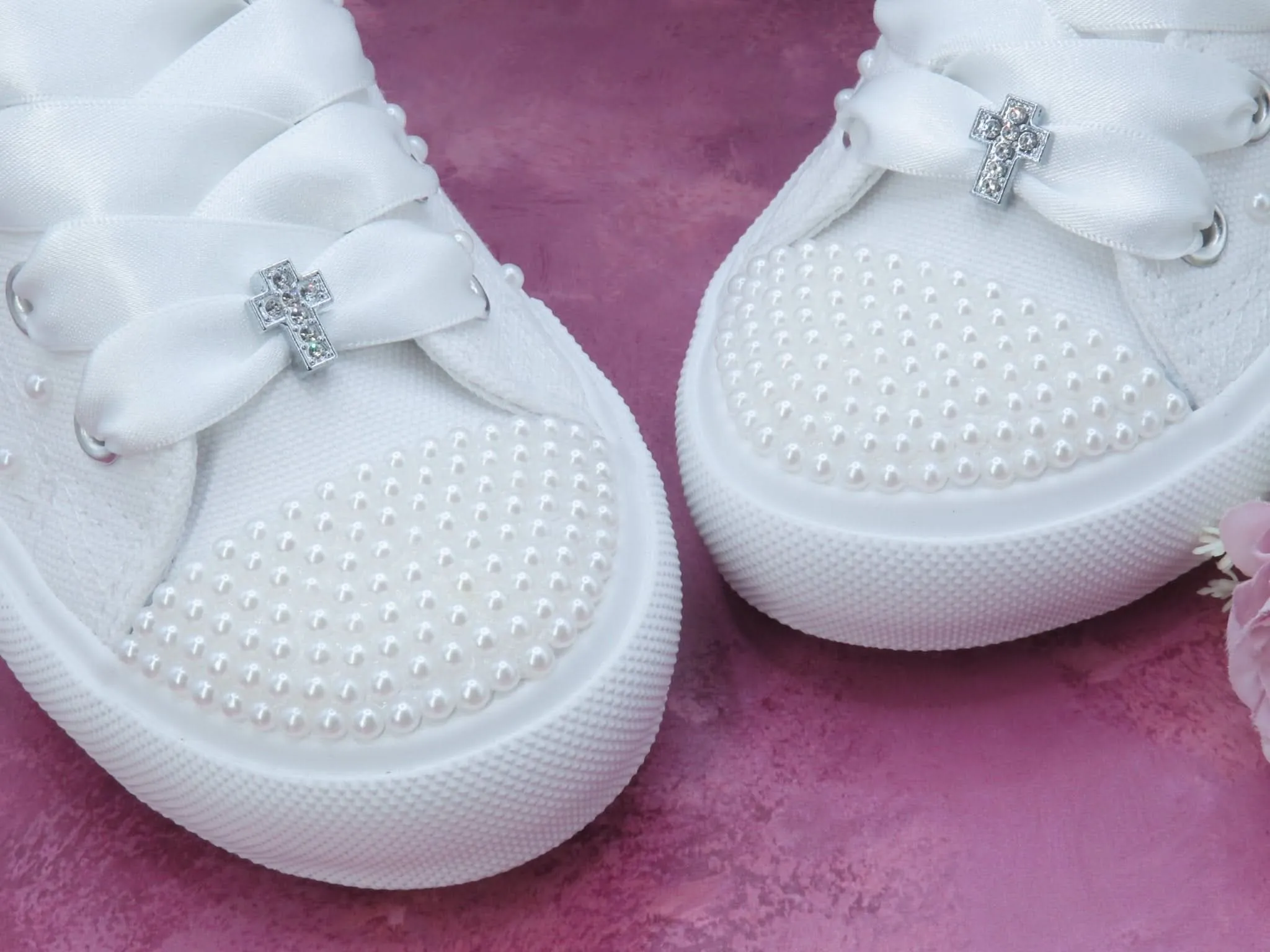 Holy Communion White Pearl Trainer Shoes