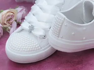 Holy Communion White Pearl Trainer Shoes