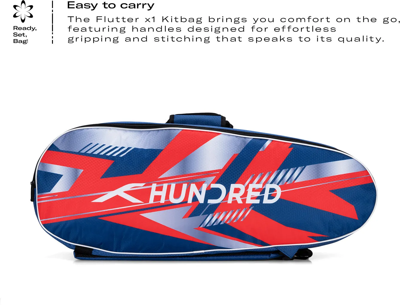 Hundred Court Vertex Badminton Kit Bag (Blue) (Size - M/30 L)