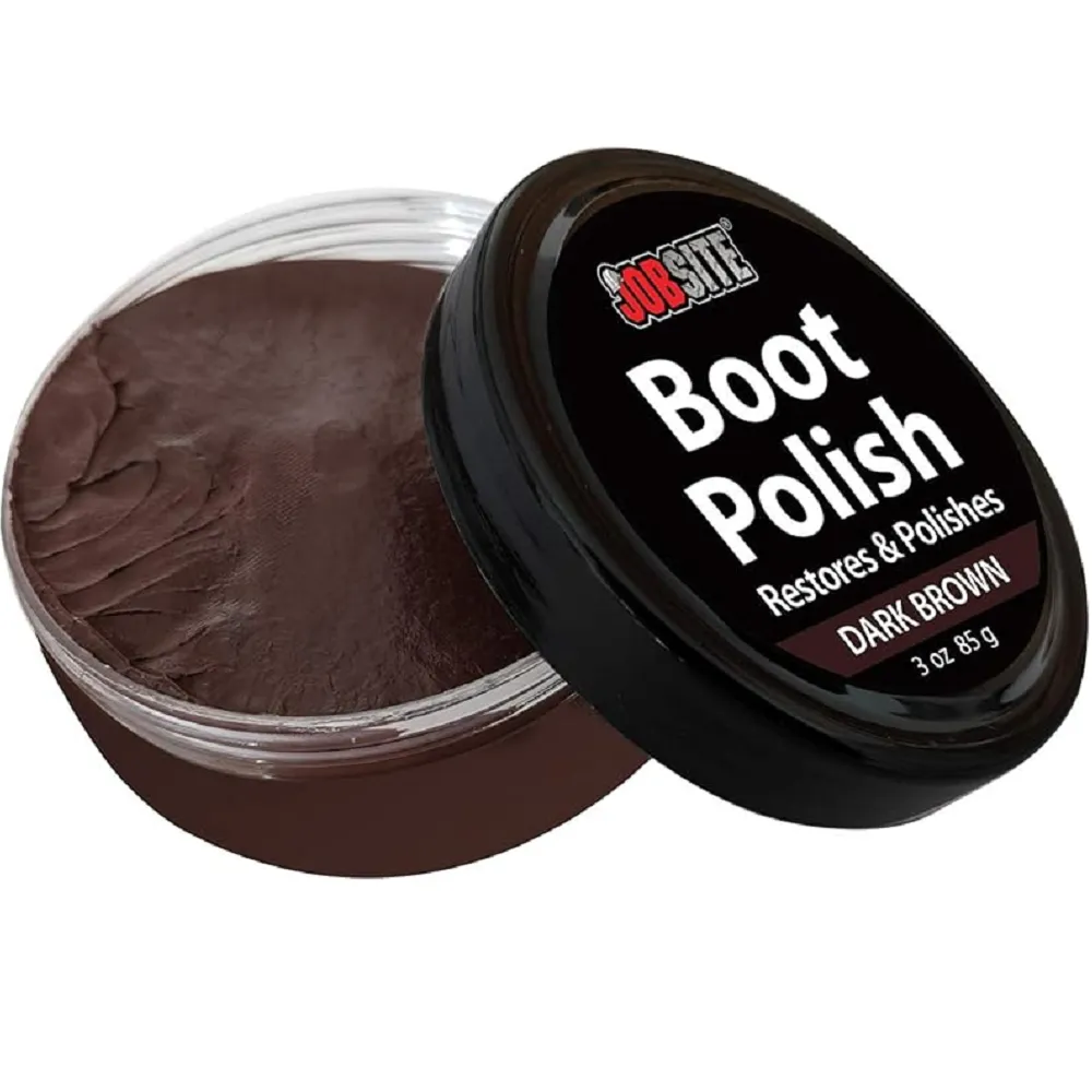 JobSite Premium Leather Boot & Shoe Polish Cream | Restores Conditions & Polishes | 3 oz