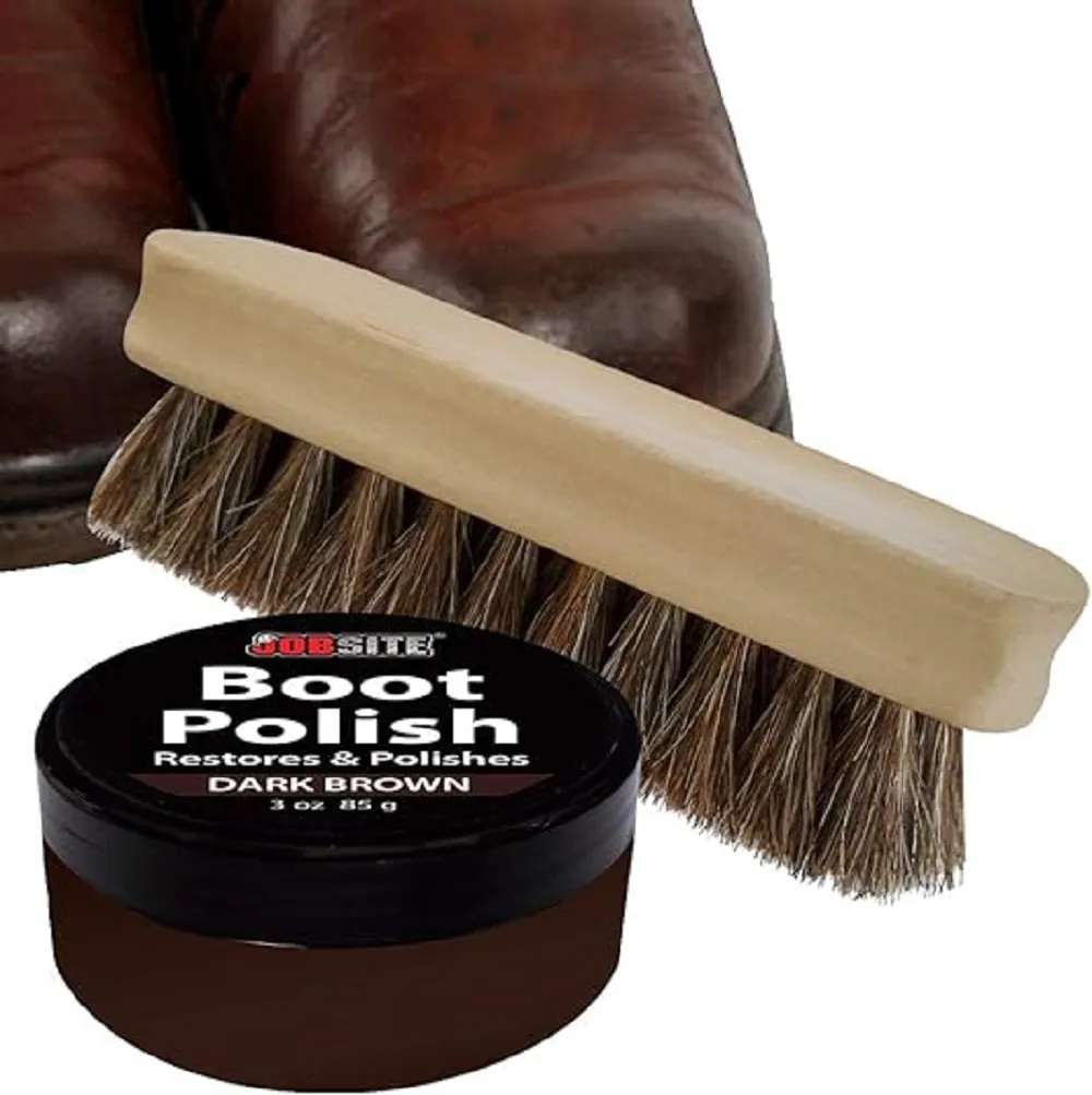 JobSite Premium Leather Boot & Shoe Polish Cream | Restores Conditions & Polishes | 3 oz