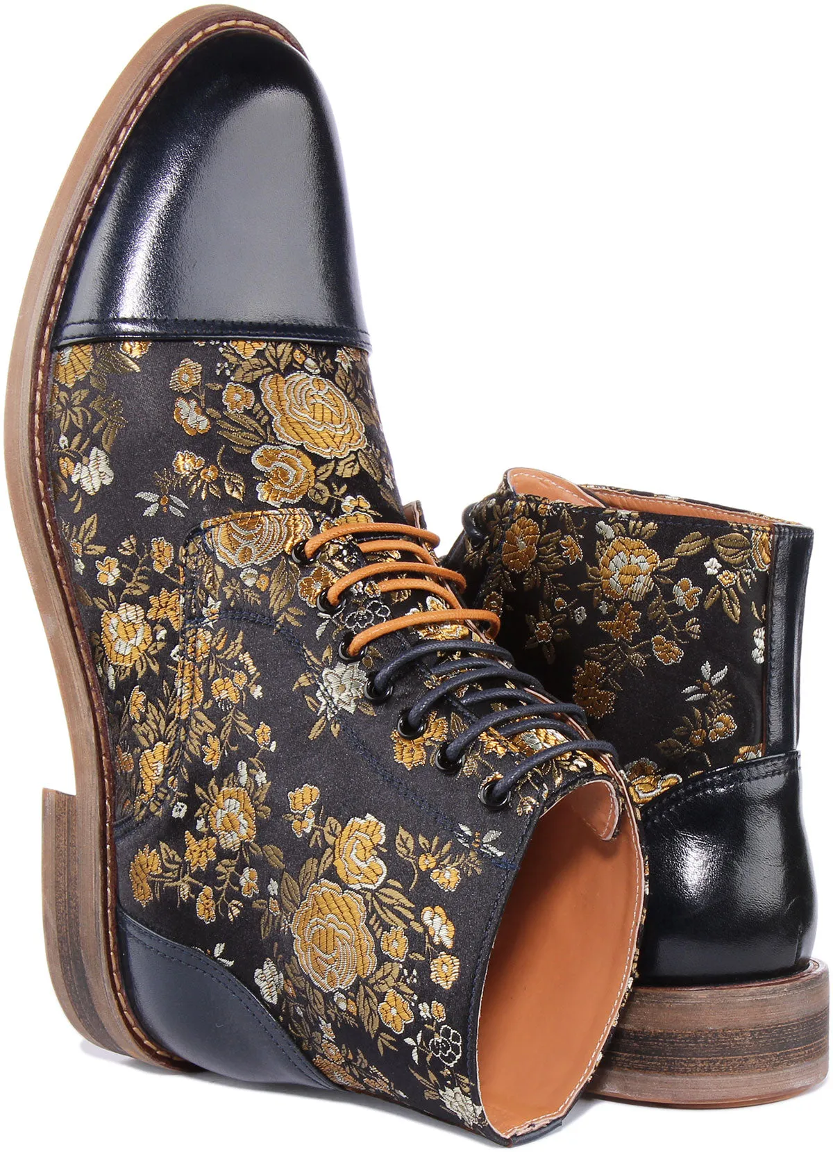 Justinreess England Adam Floral In Navy For Men