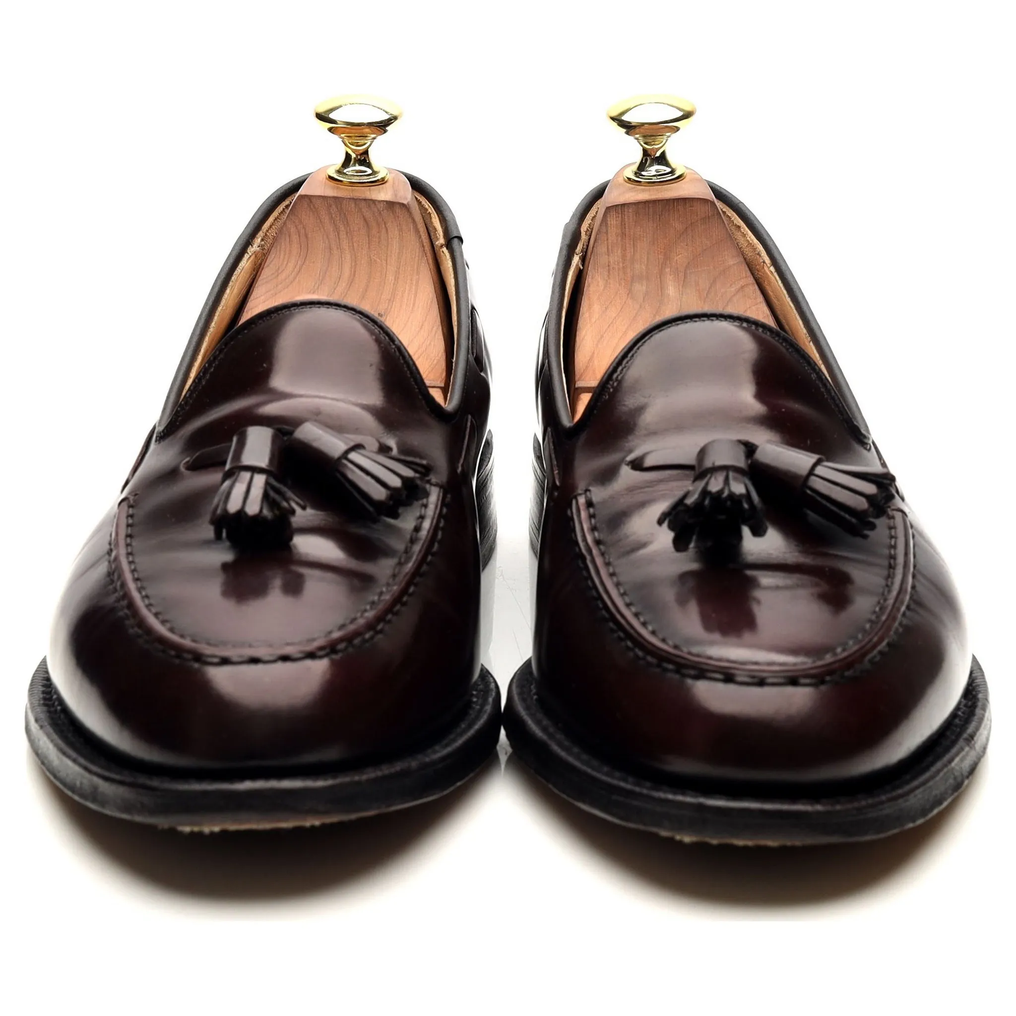 'Keats II' Burgundy Leather Tassel Loafers UK 8 F