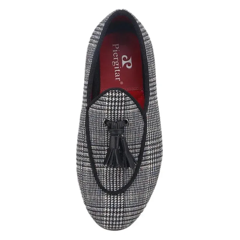 Kids Loafers Classic Charm: Plaid Tassel Loafer Shoes for Stylish Youngsters