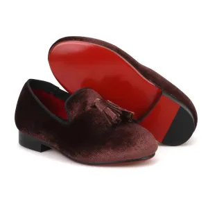 Kids Loafers Stylish Brown Children's Tassel Loafers: Handmade Party Kid Casual Shoes