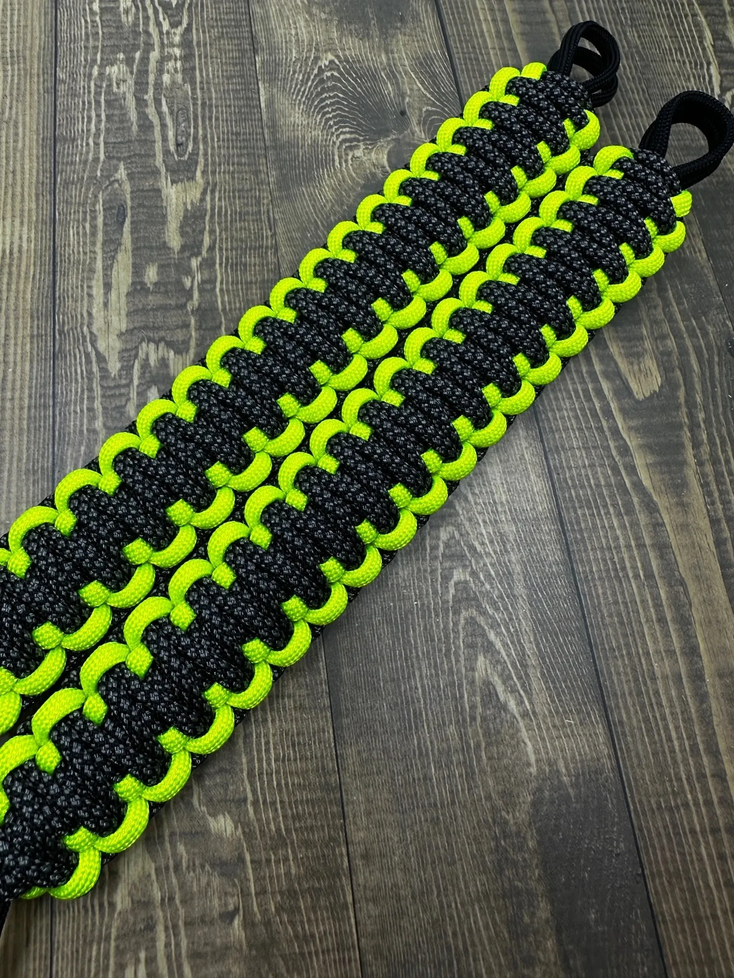 Krawlergrips Charcoal Grey Diamonds Neon Yellow Paracord Grab Handle