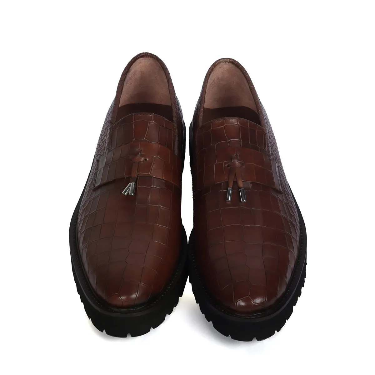 Light Weight Chunky Loafer with Metal Bit Tassels