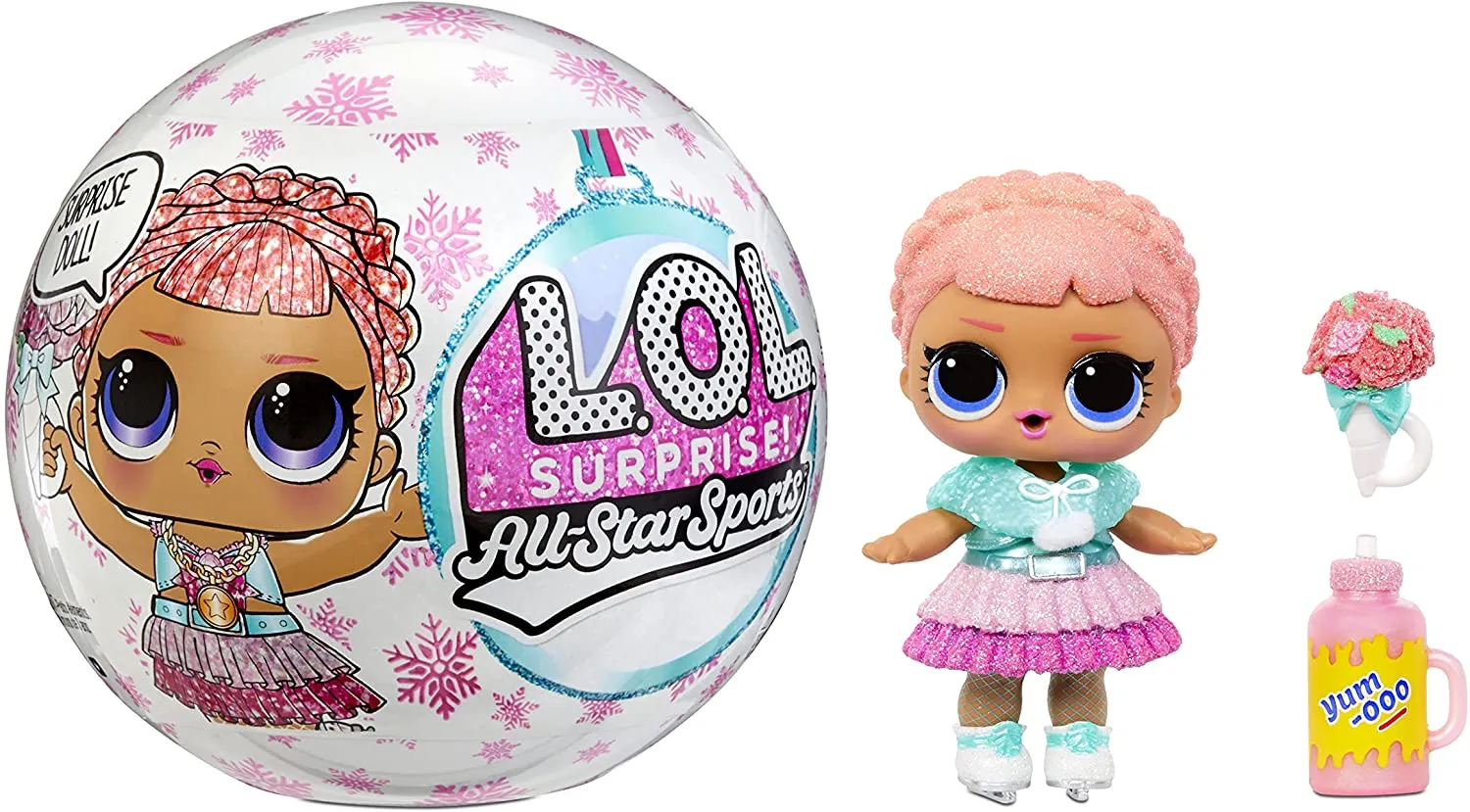 LOL Surprise All-Star Sports Series 5 Winter Games Sparkly Collectible Doll with 8 Surprises, Mix & Match Accessories