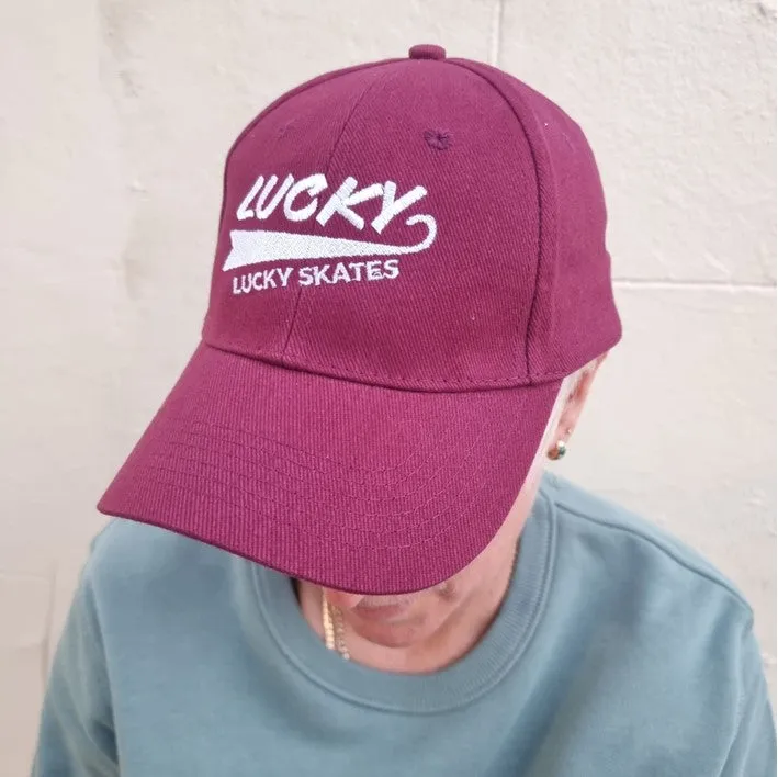 Lucky Skates Flag Maroon Dad Hat