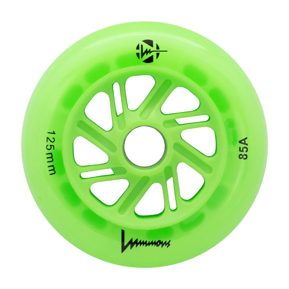 Luminous LED Inline Wheels 125mm/85a - Green Apple Glow - Sold by the Single Wheel