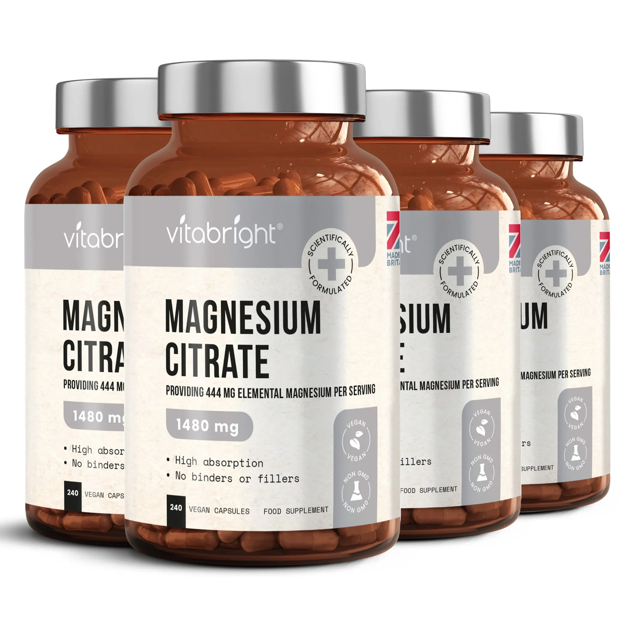 Magnesium Citrate 1480mg Providing 444mg Elemental Magnesium per Serving