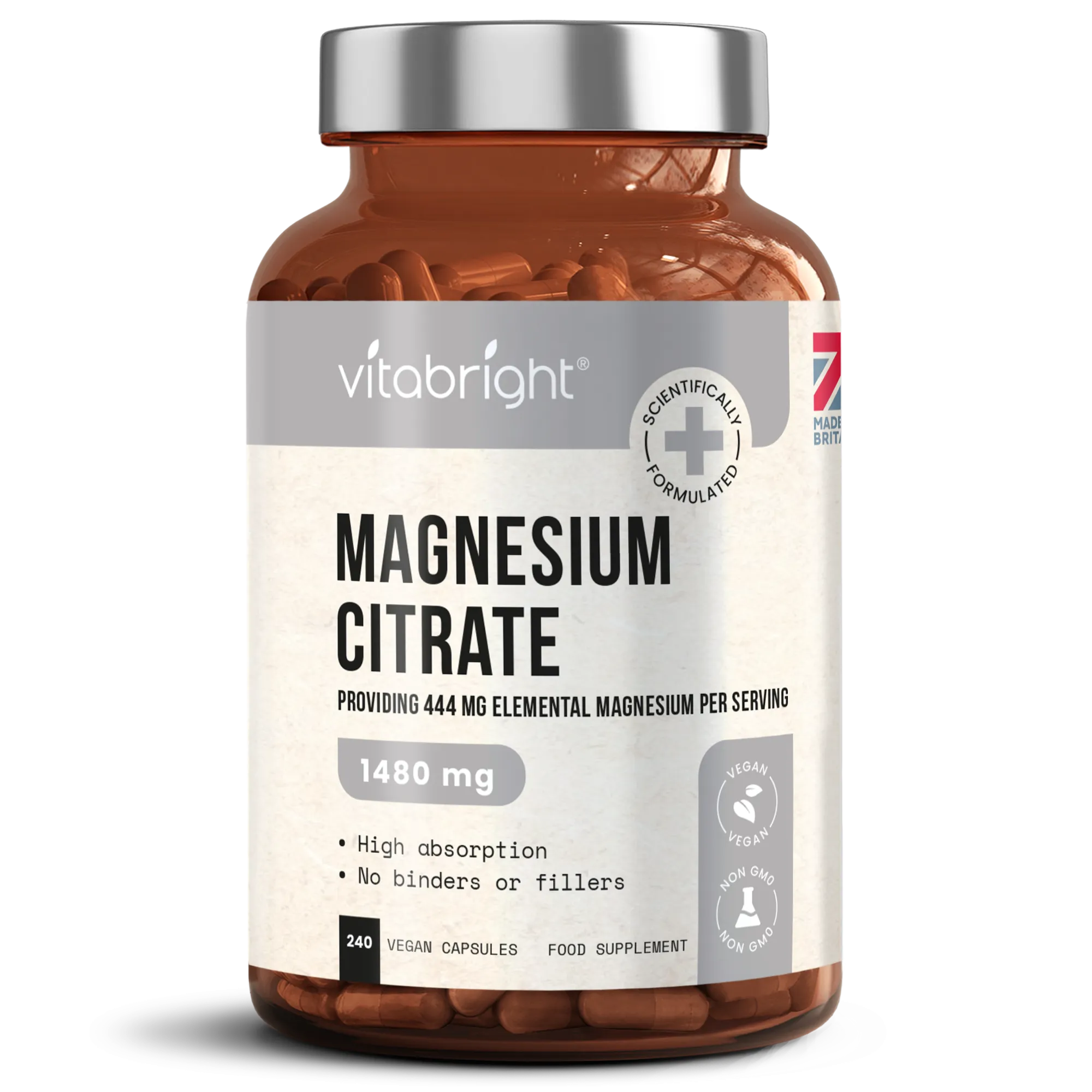 Magnesium Citrate 1480mg Providing 444mg Elemental Magnesium per Serving