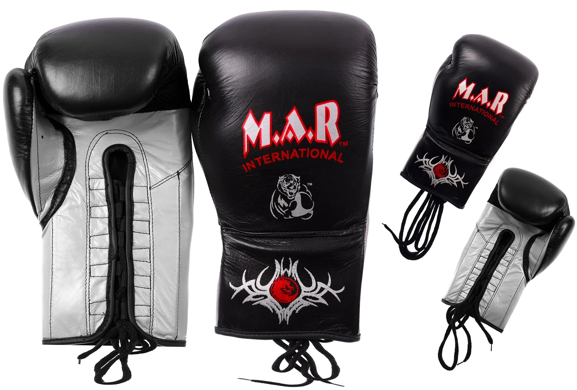 MAR-108B | Black Genuine Cowhide Leather Boxing Gloves/Kickboxing