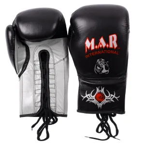 MAR-108B | Black Genuine Cowhide Leather Boxing Gloves/Kickboxing