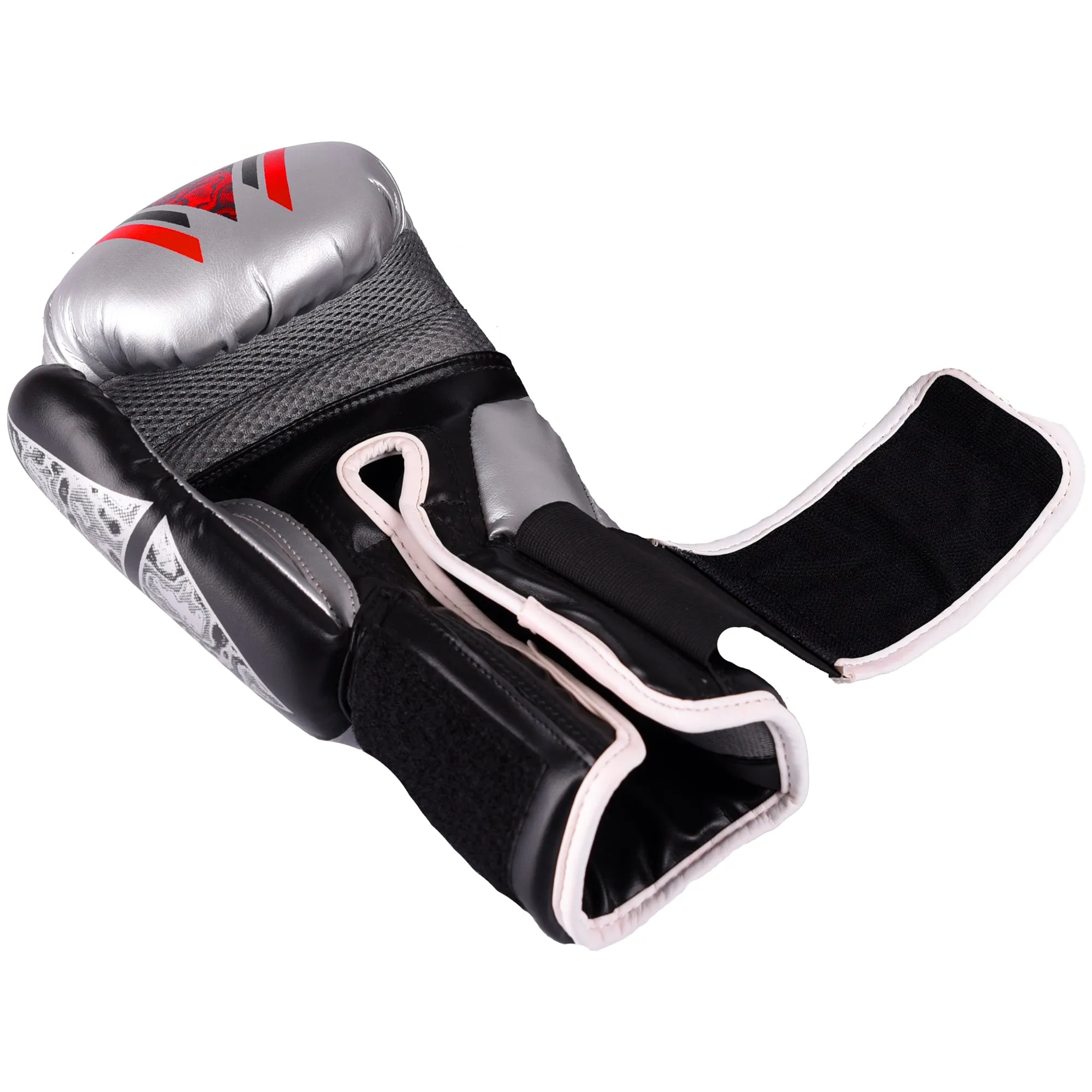 MAR-113A | Grey & Black Boxing/Kickboxing Competition Gloves