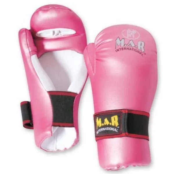 MAR-155A | Pink Semi Contact Karate Gloves for Women