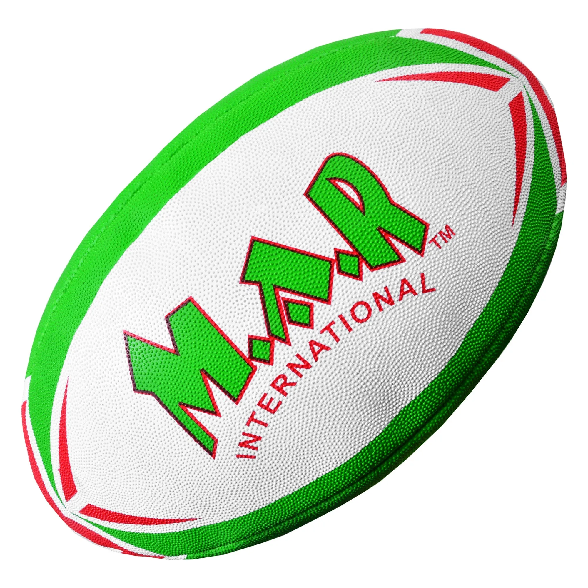 MAR-436E | Green & Red Rugby Training Ball - Size 3