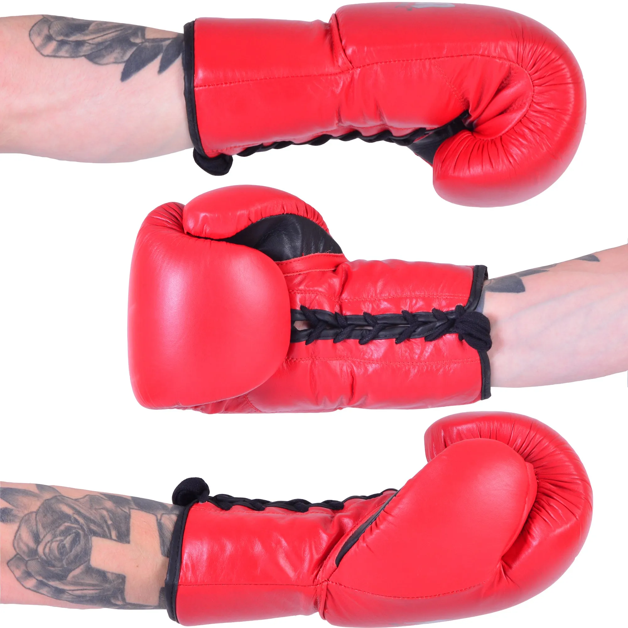 MAR-SP1 | Red Genuine Cowhide Leather Boxing Gloves