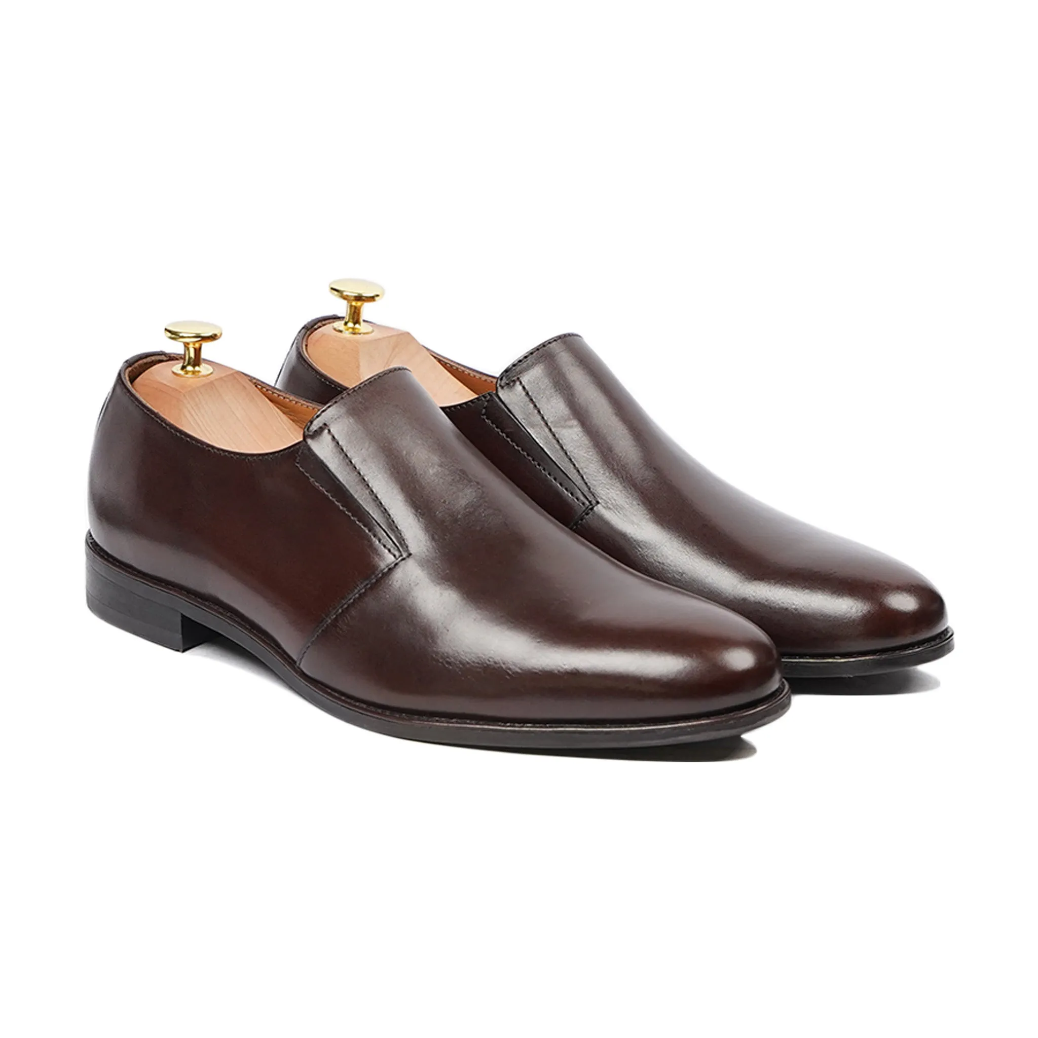 Masuda - Men's Dark Brown Calf Leather Loafer