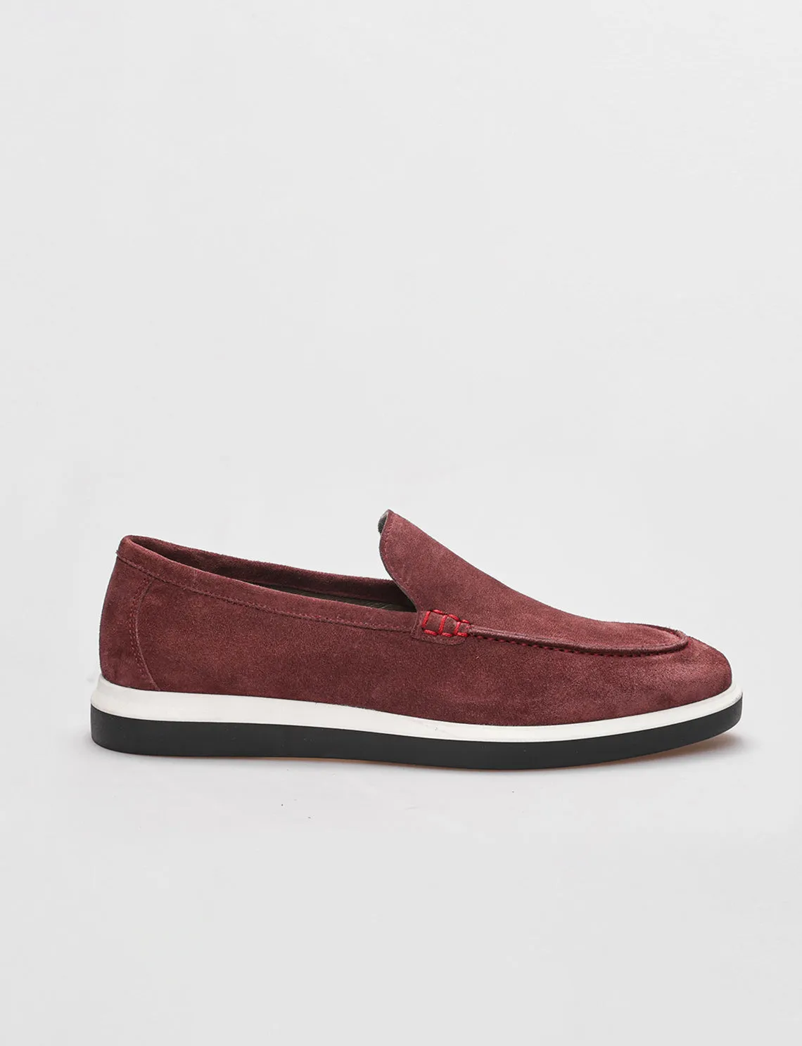 Men Burgundy Genuine Leather Loafers