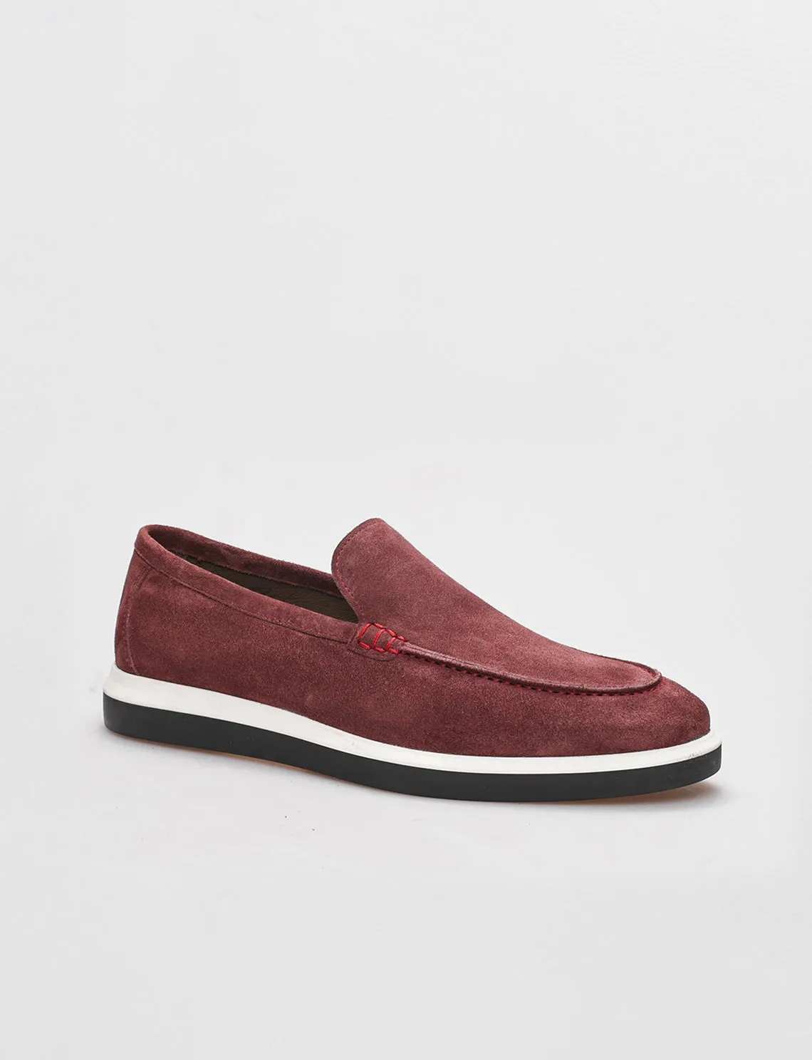 Men Burgundy Genuine Leather Loafers