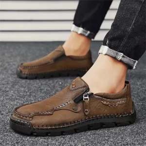 Men's Casual Shoes - Hiking Leather Loafers - TSS343 Design