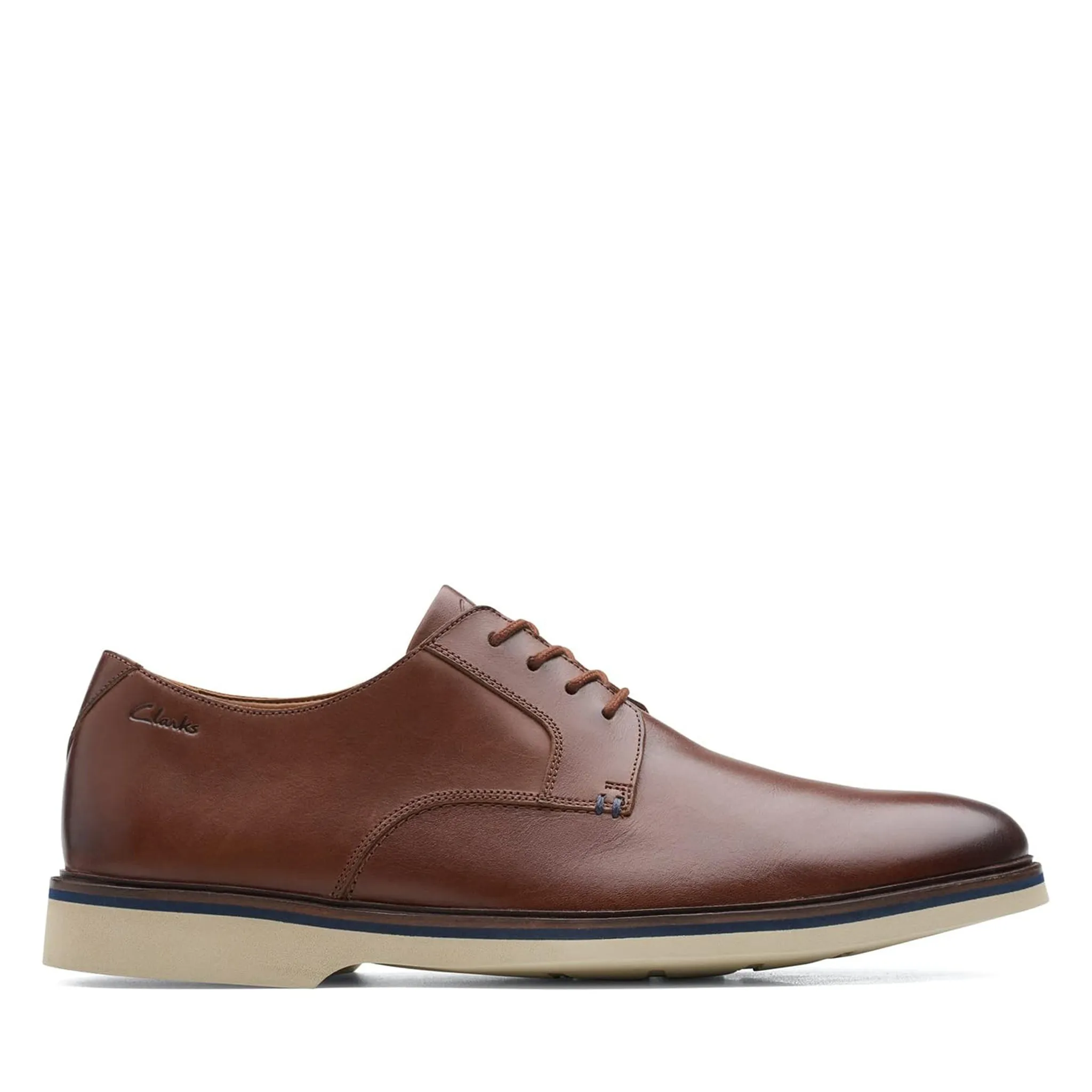 Men's Clarks Malwood Plain - Dark Tan Leather