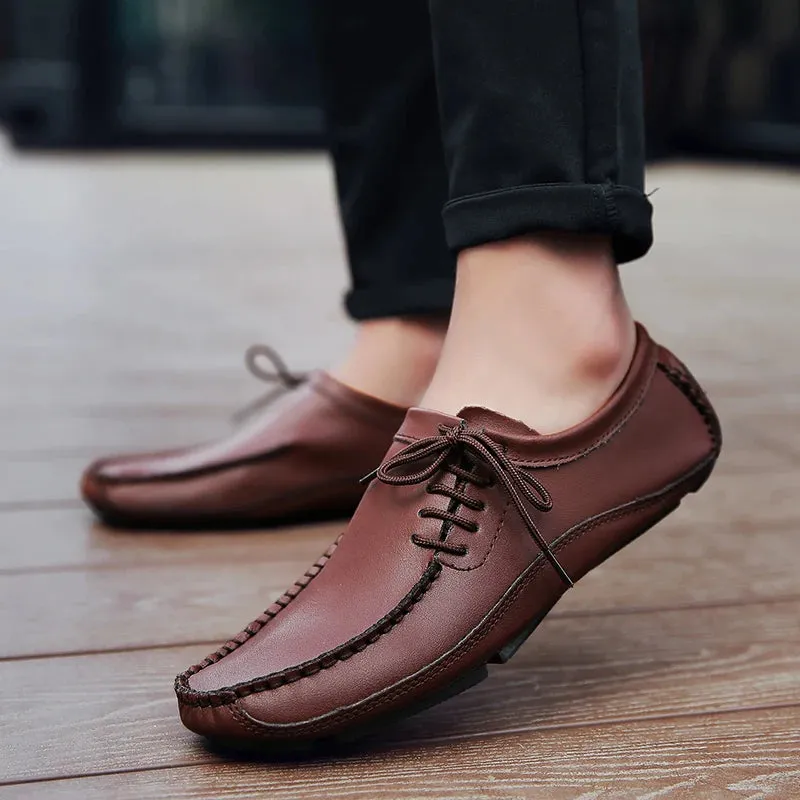 Men's Formal Shoes - Leather Loafers - Casual Boat - TSS338