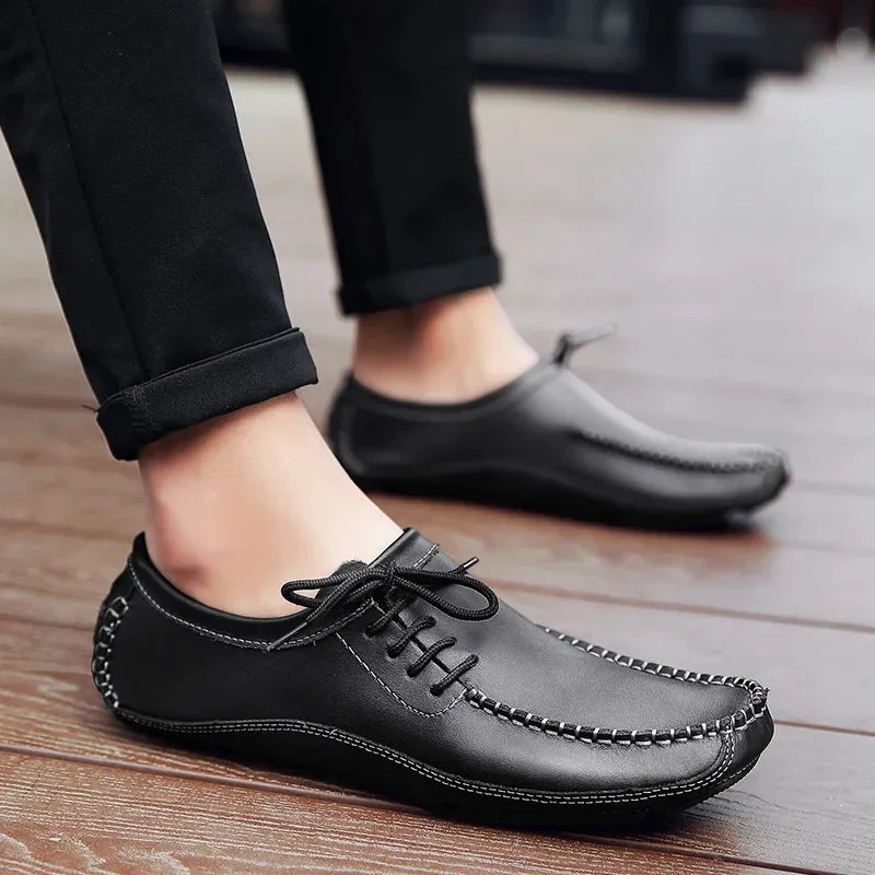 Men's Formal Shoes - Leather Loafers - Casual Boat - TSS338