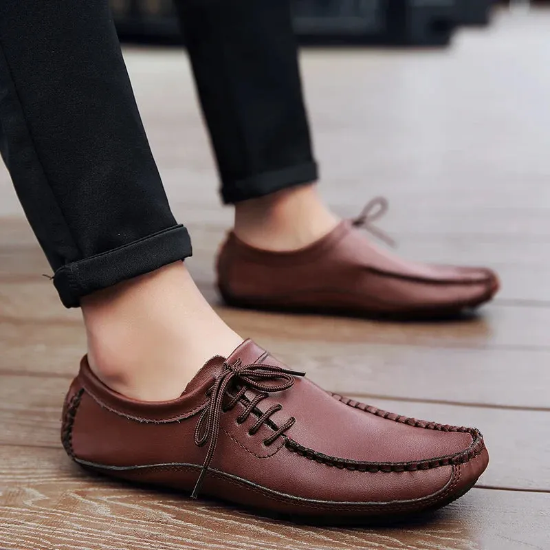 Men's Formal Shoes - Leather Loafers - Casual Boat - TSS338