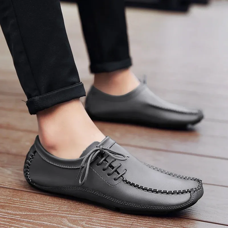 Men's Formal Shoes - Leather Loafers - Casual Boat - TSS338