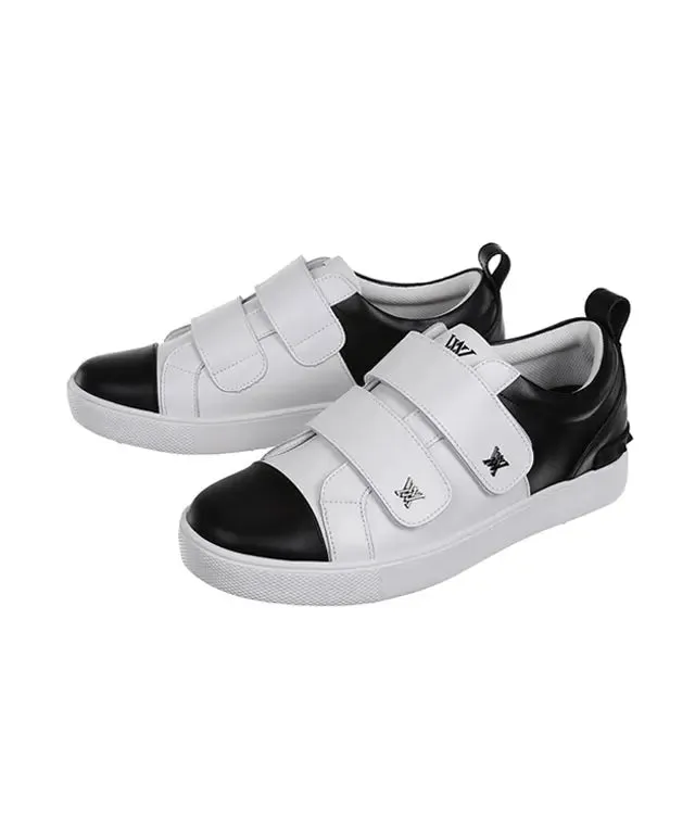 Men's Trendy Black Velcro Color Block Sneakers