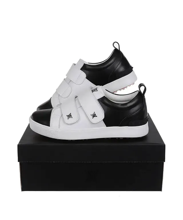 Men's Trendy Black Velcro Color Block Sneakers