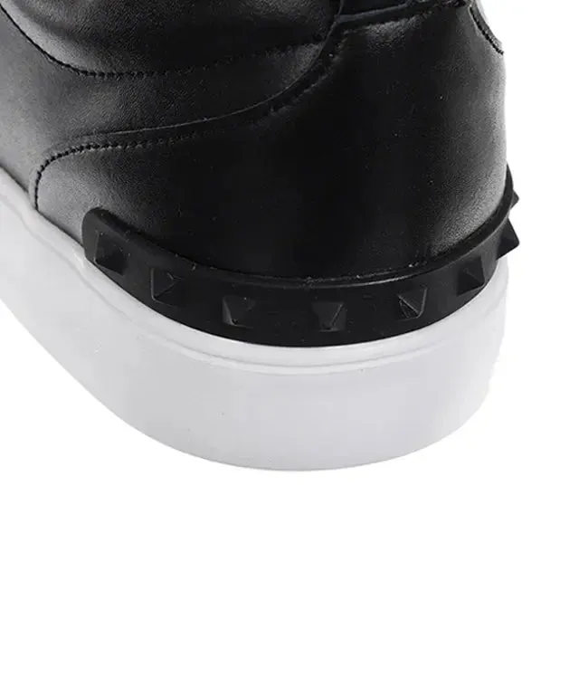 Men's Trendy Black Velcro Color Block Sneakers