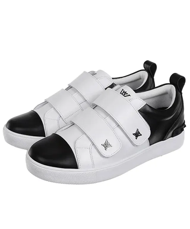 Men's Trendy Black Velcro Color Block Sneakers