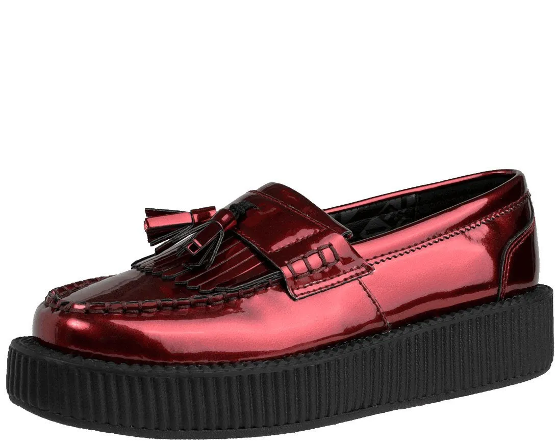 Metallic Burgundy Loafers