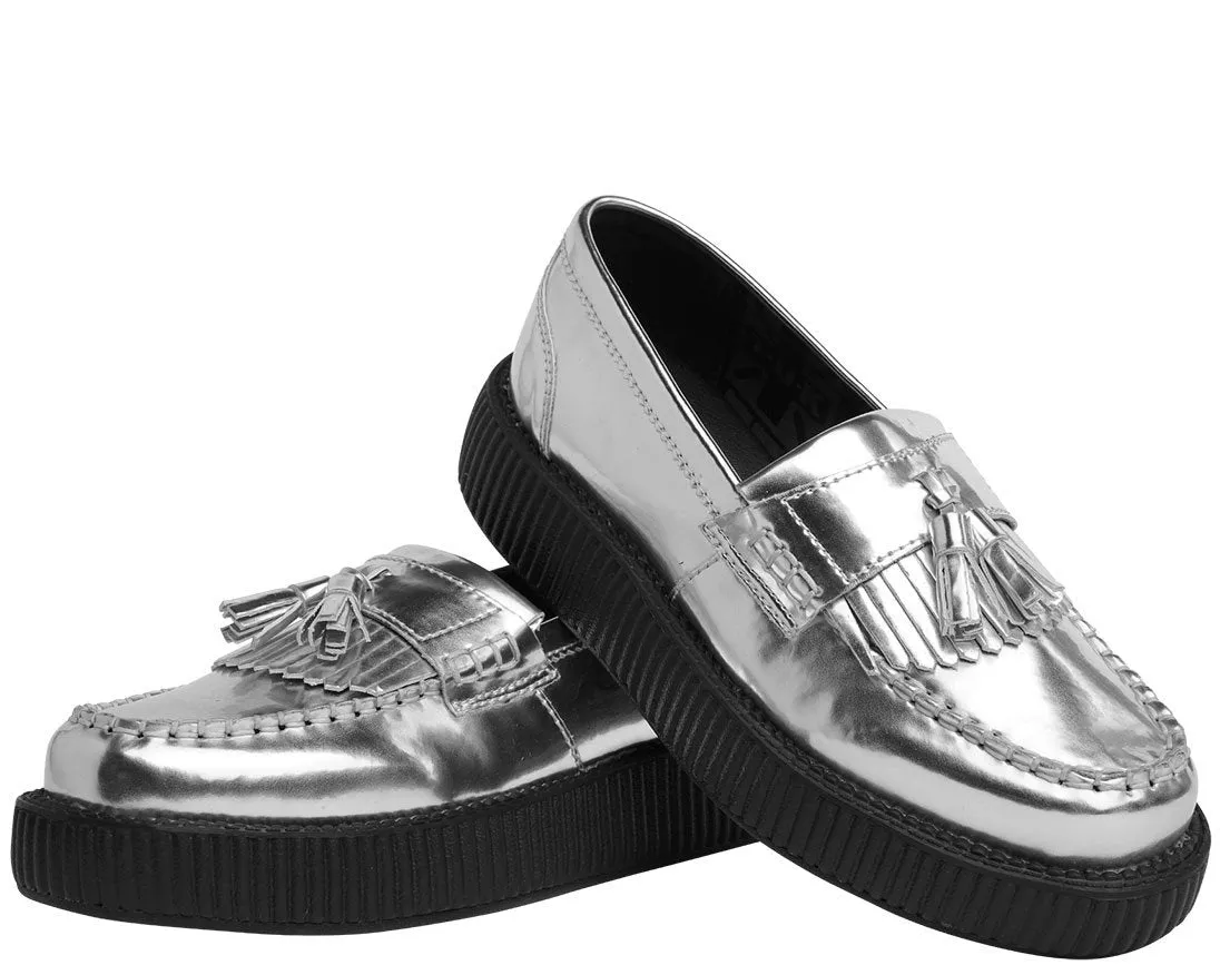 Metallic Silver Loafer