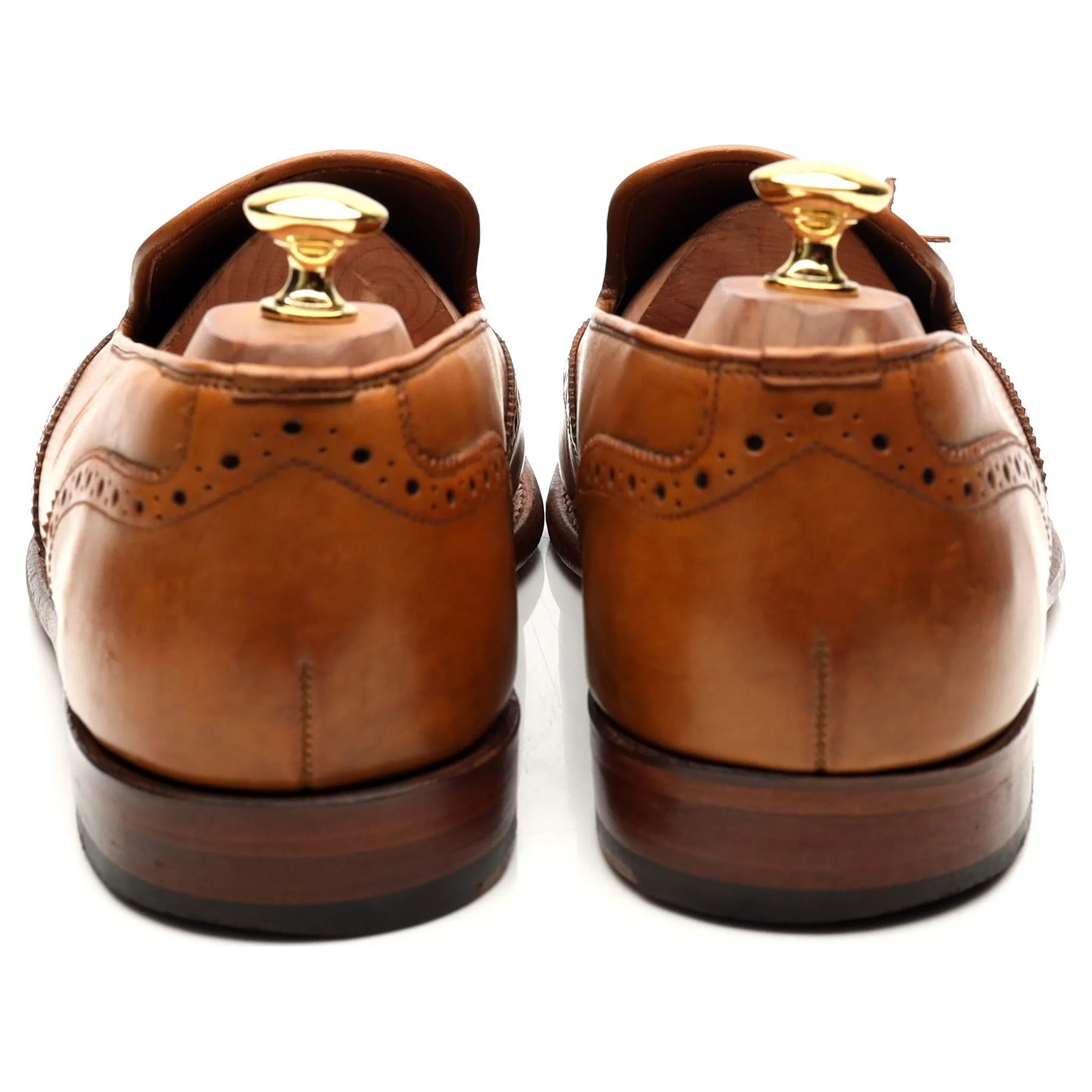 'Monty' Tan Brown Leather Tassel Loafers UK 10.5 E