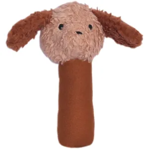 Munequitas Brand Brown Dog Organic Plush Rattle