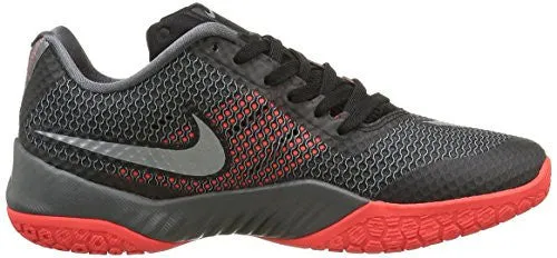 Nike Mens HyperLive Basketball Shoe Black/Dark Grey/Bright Crimson/Metallic Silver 12