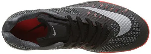 Nike Mens HyperLive Basketball Shoe Black/Dark Grey/Bright Crimson/Metallic Silver 12