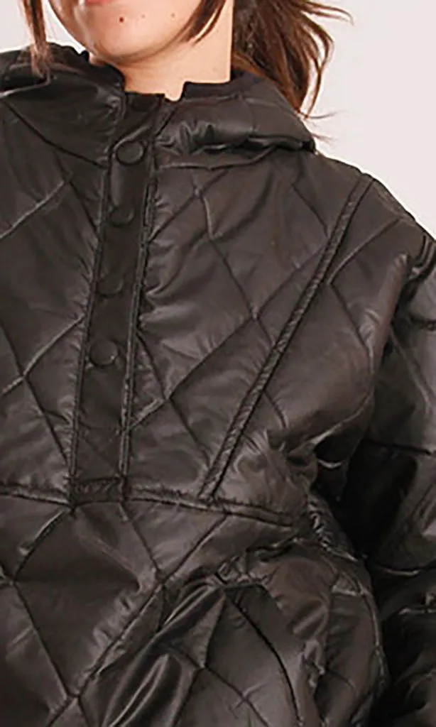 o194922-QUILTED PUFFER JACKET - BLACK