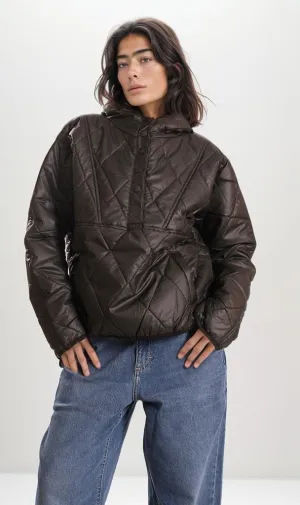 o194922-QUILTED PUFFER JACKET - BLACK