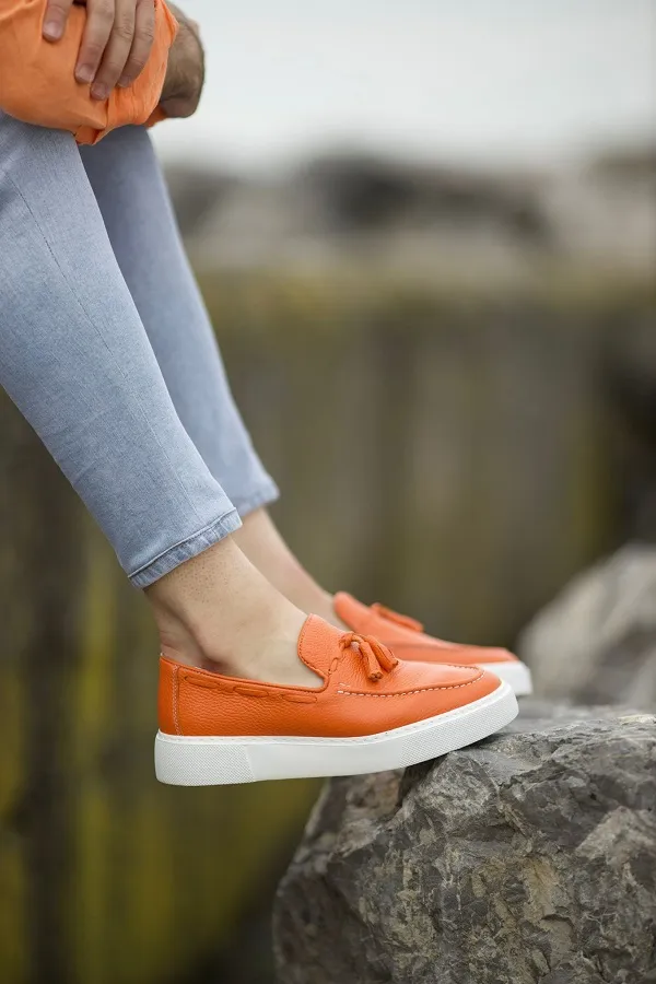 Orange Tassel Loafers for Men | GentWith